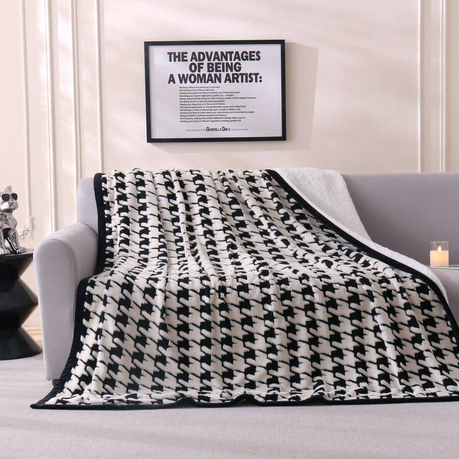 2026 New Jacquard Sherpa Double Layer Blanket, Winter Warm Bed Throw Blanket