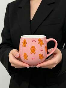 1pc Cute Ceramic Coffee Mug, European Style Fresh Ceramic Cup, Mug, Coffee Cup, Highly Attractive Afternoon Tea Cup, Coffee Cup, Juice Cup, Suitable For Home, Gathering, Party, Holiday Cup - Multicolor - View 3