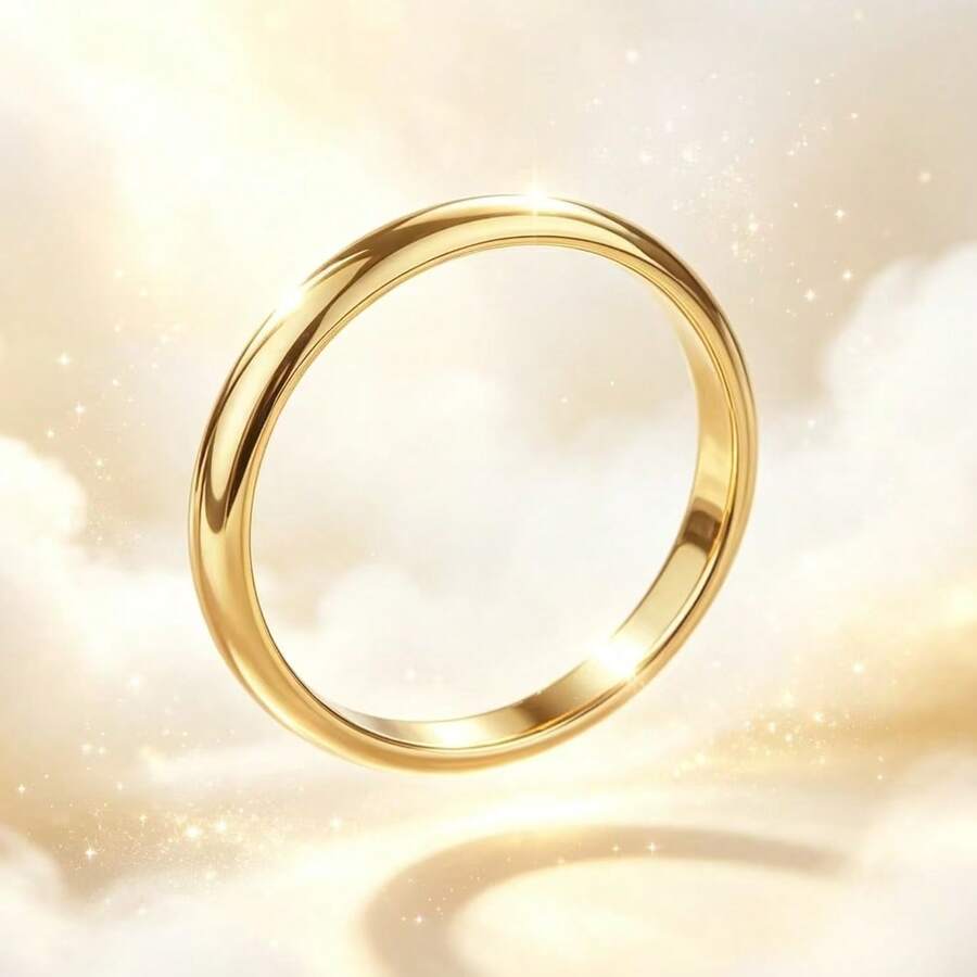 金色寬版拋光光滑手鍊,極簡金屬個性化飾品,適合女性日常配戴、派對、送禮 - 金色 - 查看 1