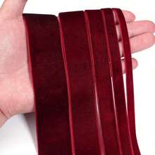 6-38mm 1 Roll Dark Red Single-Sided Velvet Ribbon Christmas Ribbon Jewelry Display Packaging Flower Gift Packaging Bow DIY Party Decoration Valentine's Day - Dark Red - View 8