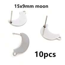 10pcs Stainless Steel Geometric Star Moon Earring Stud Earring Posts Connector For DIY Earring Jewelry Making Supplies - Earring Studs - View 16