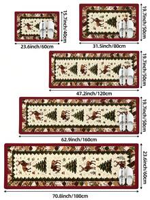 DAJIANG 1 buah Karpet Panjang Cetak 3D Natal, Cocok untuk Kamar Mandi, Dapur, Luar Ruangan, Lorong, Kamar Tidur, Ruang Tamu, Dapat Dicuci dengan Mesin, Mudah Dibersihkan, Alas Pintu Masuk Anti Selip, Aksesori Karpet Dekorasi Kamar Tidur - MultiWarna - View 3
