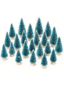 5pcs/Set Pohon Natal Meja 4.5cm/1.77in Hijau Pohon Natal Mini Dekoratif Pohon Pinus Dekorasi Meja Set Mini Dekorasi Pesta Dekorasi Natal - Berbagai gaya - View 3
