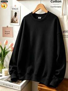 2026 Autumn/Winter Custom Loose Black Pullover Hood - Black - View 7