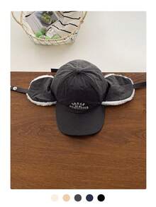 Topi Bordir Huruf Mewah dengan Penutup Telinga, Efek Wajah Kecil, Minimalis, Blok Warna, Bulu Imitasi, Ushanka, Topi Baseball Lipat, Gaya Amerika, Topi Matahari Pria, Topi Baseball Hip Hop - MultiWarna - View 11