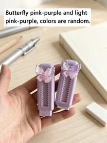 12pcs 2B Sketching Pencils + 2pcs Butterfly Retractable Erasers + 1pc Butterfly Dual-Hole Pencil Sharpener - A - View 3