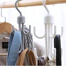 Double Layer Rotatable Six Claw Wardrobe Storage Rack, Durable Multi Hook Hanger, Wardrobe Organization And Storage, Suitable For Belts, Ties, Scarves, Hats And Other Items, Storage Hooks, Essential For Bathroom, Dormitory, Daily Home Storage - Multicolor - View 5