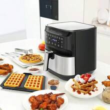 Non-Stick Silicone Air Fryer Waffle Maker Mold - Reusable Baking Pan, Compatible With Most Air Fryers, Dishwasher , Perfect For Belgian Waffles, Pancakes And Egg Bites, Kitchen Gadget, Compact Design, Easy To Clean, Kitchen Accessory, Home Cook - Multicolor - View 5