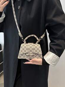 2026 This Year's Popular Super Texture Lipstick Bag Foreign Mini Small Square Bag, New Solid Color Versatile Handbag, Women's Bag - Khaki - View 6