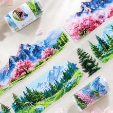 8cm*2m/Roll Golden Hometown Landscape PET Tape Countryside Golden Hometown Tape Decorative Tape For Sticker Scrapbooking Journal Card Making Stationery Loop100cm - 2M - View 2
