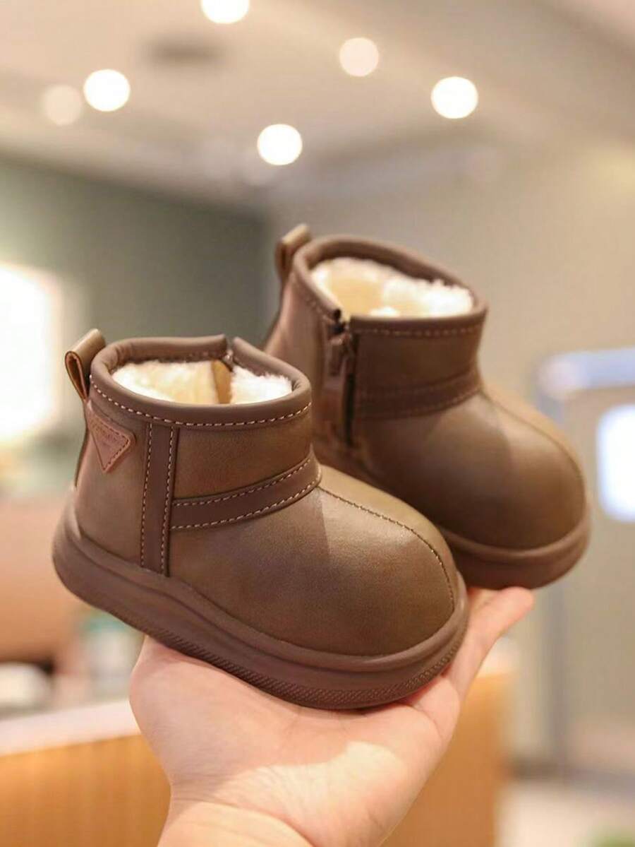 Casual Fashion Baby Autumn Winter Walking Boots - Brown - View 1