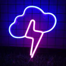 1pc LED Cloud & Lightning Neon Light Game Theme Scene Decor Wall Hanging Lamp Battery/USB Powered Romantic Fairy Light Holiday Party Children Birthday Gift Room Bedroom Decoration - Cloud Lightning Neon Sign - View 13