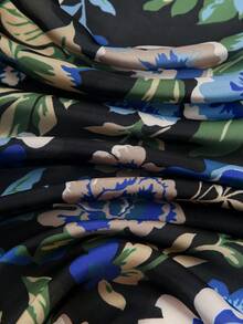 1pc Floral Print Casual Polyester Scarf, Suitable For All Seasons - Multicolor - View 4