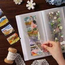 1pc Watercolor Hand-Painted Style Storage Album, Tape Sticker Storage Album, High-Quality PP Material, Photo Album Commemorative Album Idol Card Album, Perfect Gift For Family And Friends, Home And Office Storage Album - Storage Book - View 5