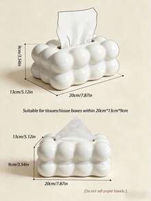 1pc Cloud-Shaped Plastic Tissue Box, Square Desktop Tissue Storage Box, Marshmallow-Shaped Tissue Box And Decorative Plastic Desktop Storage Box, Suitable For Living Room, Kitchen, Bathroom, Bedroom And Dining Table Decoration - Multicolor - View 8
