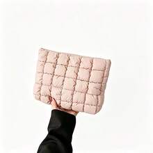 Puff Quilted Makeup Bag, Large Capacity Portable Travel Toiletry Bag, Women's Cloud Air Cushion Storage Bag, Handheld - Multicolor - View 4