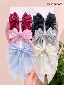 1/3/6pcs/Set Rhinestone Mesh Bow Hair Clips Set, Sweet Hair Accessories - Suitable For Girls And Women, Applicable For Daily Wear And Vacation - Multicolor - View 11