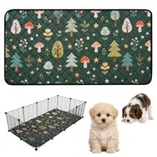 1pc Reusable Pet Cage Mat, Cute Printed Animal Sleeping Pad, All-Season Rabbit Hamster Cage Accessory, Washable Pet Pee Pad, Suitable For Small Cats, Dogs And Small Animals - Green - View 4