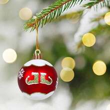 Hasbro Set Ornamen Bola Natal 16 Buah Ukuran 2,4 Inci, Skema Warna Merah Hijau Putih, Dekorasi Gantung Pohon Natal Anti Pecah - Beraneka warna - View 3
