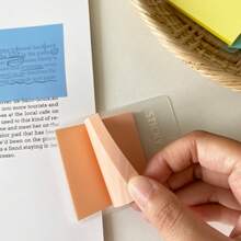 20pcs Morandi Solid Color Transparent Sticky Notes, Semi-Transparent Writable Memo Pads, Strong Adhesive No Residue, Student Textbook Marking Note Index, Office Memo Highly Attractive Stationery Supplies - A - View 4