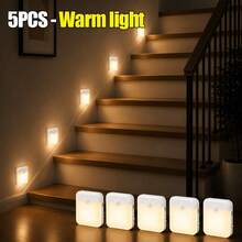 1pc/2pcs/3pcs/5pcs Motion Sensor Night Light, USB Rechargeable Magnetic LED Stair Light, Soft Warm And White Light, Auto Off In 30 Seconds, Wireless Adhesive, Nighttime Multi-Scene Lighting, Constant And Sensor Modes, Suitable For Elderly And Children Night Light, Hallway, Cabinet, Staircase Automatic Switch Light - Sensor Lights - View 15