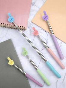 Retractable Finger Reading Stick, Extendable Colorful Dual Pointer Teaching Wand, Multi-Color Teacher Instructional Pointer, Reading Teaching Assistant Indicator Stick - Multicolor - View 6