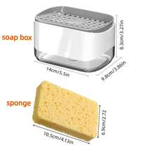 1/2pcs Kitchen Countertop Soap Dispenser Storage Organizer Sponge Holder Drainage Base Anti-Backflow Liquid Container Easy Refill Detergent Dispenser Home Kitchen Essential New Home Decor Gift - Multicolor - View 7