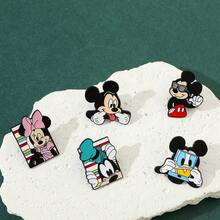 Disney Cute Creative Minnie & Mickey Mouse Cartoon Character Metal Brooch Badge Pin Accessory For Clothes Bags Funny Metal Badge Ornament - Multicolor - View 12
