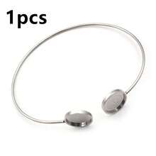 1 Piece 12mm Inner Size Double Trays Stainless Steel Bangle Bracelet Cabochons Blank Base Setting Bezel Trays DIY Jewelry Making Accessories - Bracelet Base - View 10