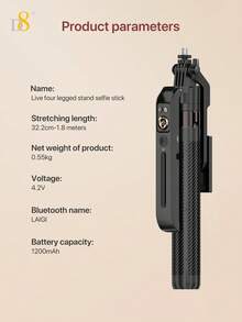 Tripod Gimbal Pelacak Otomatis Cerdas D8 1.8M, Stabilizer Joystick Pelacak Wajah AI, Anti-Guncangan, Rotasi Horizontal & Vertikal 360°, Tongkat Selfie yang Dapat Diperpanjang dari Paduan Aluminium, Dudukan Ponsel Stabil 4 Kaki, Cocok untuk Selfie, Video Vlog, dan Siaran Langsung - View 7