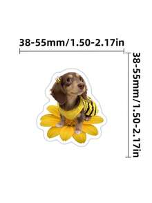 50Pcs Cute Dachshund Cute Stickers,Adorable Puppy In Assorted Outfits,Waterproof Vinyl Stickers For Water Bottle Laptop Phone Kindle Journal Scrapbook - Multicolor - View 5