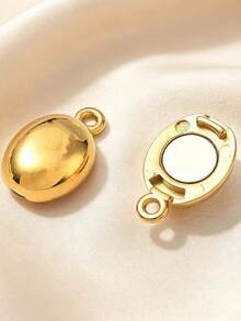 1 buah Konektor Ujung Gelang dan Kalung Magnetik Oval Baja Tahan Karat 304 Aksesori Perhiasan Cocok untuk Penggunaan Sehari-hari - Emas - View 3