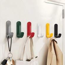 3/6/12/24pcs Wall Mounted Adhesive Hooks, Compact Space-Saving Design, Strong Adhesion Resistant To Falling Off, Damage-Free Installation Without Glue Residue - Multicolor - View 2