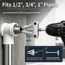 1pc Quick Removal Broken Thread Extractor | Electric Drill Driven For 1/2 3/4 1 Inch Pipes | Faucet & Angle Valve Repair Tool, Versatile Hardware For Home Emergency & Plumbing - A - View 3
