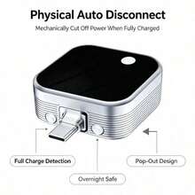Silver Separator Black Mirror Separator 140W Type-C Smart Charging Separator, Automatic Power Cutoff When Fully Charged, Suitable For Phone And Laptop Power Controller - 2 Pcs - View 10