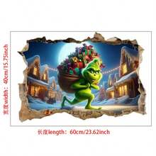The Grinch 2pcs Large Christmas Window Decals The Cartoon PVC Static Cling Stickers Window Decoration Glass Stickers,Suitable For Neutral Style Room, Bedroom And Game Room Home Decor - Bear Height Chart - View 14