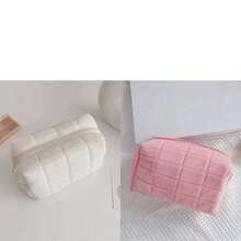 1pc Pink Large Capacity Pillow Shaped Pencil Case, Suitable For Girls, Students, Travel, Beauty And Toiletries Storage, Essential Gifts, Zipper Design, Travel Essentials, Beauty Storage Bag, Dressing Room Decoration,Pencil Cases,Christmas Gifts - Multicolor - View 17