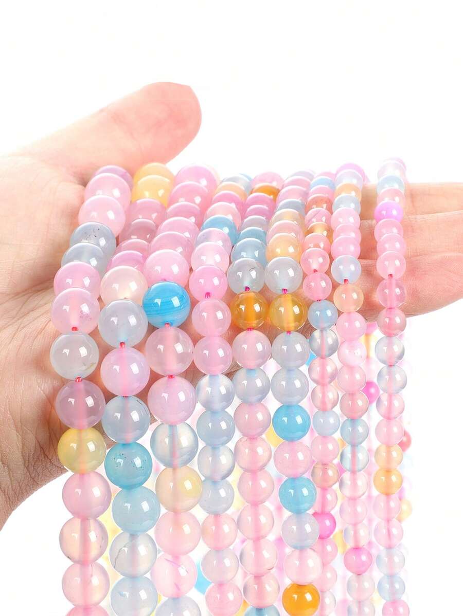 1 String Natural Colorful Morgan Agate Beads For Diy Bracelet Necklace Earring Making Jewelry Keychain Making Supplies Accessories 4/6/8/10mm - Color - View 1