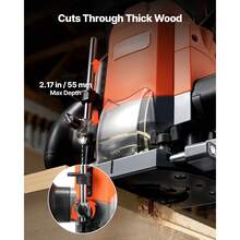 Router, 1200 W, Variable Speed, Router Machine, Edge Router With Plunge Base, Dust Extraction & Parallel Guide, For Wood & Edge Processing, DIY Projects, Corded - With Diving Base - View 3