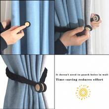 10pcs Metal Curtain Rings With Clips + 2pcs Magnetic Twist Rope Curtain Tiebacks, Suitable For Bedroom, Living Room Curtains, Home Decor Curtain Accessories - Multicolor - View 8