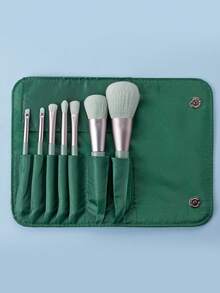 7pcs Small Grape Makeup Brush Set With PU Slot Storage Bag, Gradient Soft Bristles, Fluffy And Skin-Friendly, Non-Irritating, Picks Up Powder Gently With Minimal Fallout, Suitable For Daily Home Light Makeup, Easily Complete Basic Full Face Makeup - Multicolor - View 5