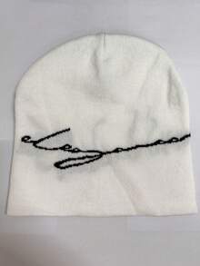 1pc Minimalist "Elegant" Multi-Color Knit Beanie, Ins Style, Summer, Beach, Vacation - Multicolor - View 15