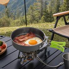 Portable Camping Cookware Set Lightweight Non‑Stick Outdoor Cooking Pot Pan Kit With Storage Bag For Hiking Backpacking Picnic - Grey - View 2