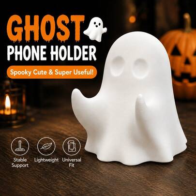 Soporte para teléfono impreso en 3D de Halloween, soporte de escritorio para teléfono lindo y espeluznante, soporte de escritorio para teléfono blanco, decoración de Halloween para el hogar y la oficina, regalo para parejas