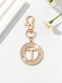 1pc Fashionable European & American Hollow Letter Shape Keychain Pendant, Exquisite Luxurious Women's Car Key Bag Charm Accessory, Suitable For Daily Wear And Holiday Gifts - Gold - View 29