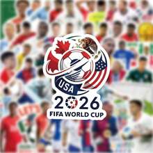 50pcs 2026 FIFA World Cup Soccer Star Stickers, Car Decor Stickers, Laptop Stickers, Water Bottle Stickers, Phone Decor Stickers, Skateboard Luggage Decor Graffiti Stickers, Suitable For FIFA Fans Souvenirs, Party Favors, Soccer Fan Gifts, Cartoon Sports Graffiti Stickers, Furniture Stickers, Fan Decor Stickers, Suitable For Every Place In The Home - Multicolor - View 9