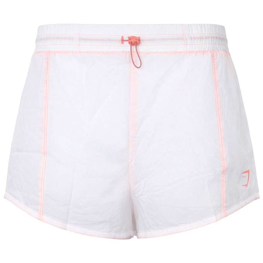 Gymshark Pulse Womens White/Pink Shorts - White and Pink - View 1