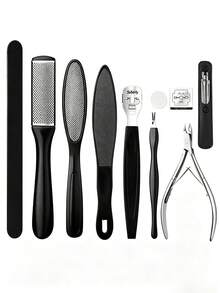 15pcs Foot Care Pedicure Tool Set, Stainless Steel Callus Remover Kit, Foot File, Cuticle Nipper, Dead Skin Scraper, Nail File, Multi‑Function Pedicure Kit For Home Salon Use, Remove Hard Skin Corns Dead Skin, Manicure Pedicure Supplies - Multicolor - View 8
