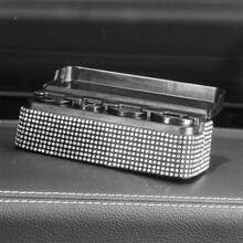 1pc Rhinestone Car Coin Storage Box, Personalized Coin Organizer, Compact Change Holder, Car Interior Decor & Small Item Storage - Rhinestone Coin Box - View 1