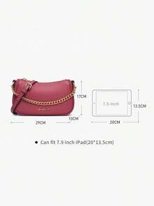 Michael Kors MK Carmela Women's Small Crossbody Bag, Handbag, Tote Bag With Chain Strap - Hot Pink - View 8